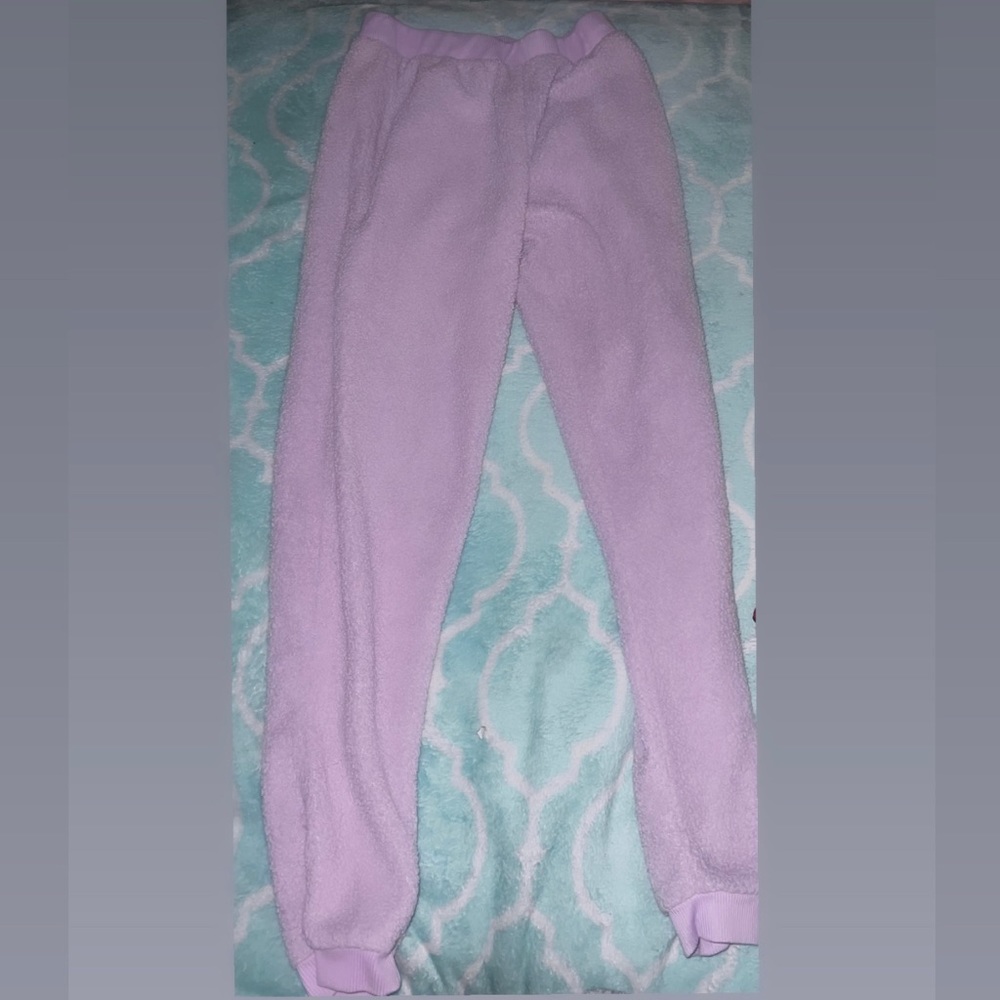 Purple fuzzy joggers/lounge pants. Only wore one, perfect condition.💜